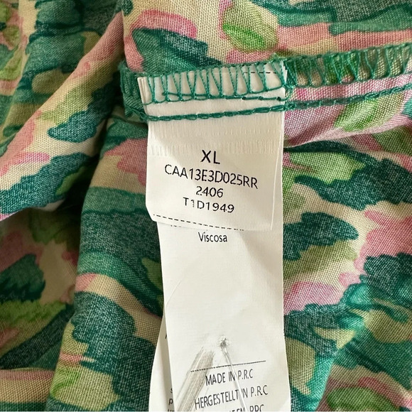 NWT CupShe size XL Green Pink Mini Shorts Romper V Neck Swim Cover Up New Rayon - Picture 6 of 7